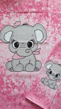 1 Paket * Elefant rosa - Jersey