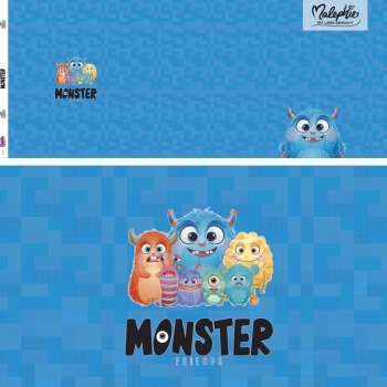 1 Panel * Monsterfreunde blau - French Terry