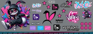 Bügelbildbogen * Hase * 20x55cm