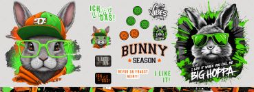 Bügelbildbogen * Hase grün * 20x55cm