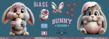 Bügelbildbogen * Bunny * 20x55cm