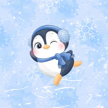 1 Panel * Pinguin 40x50cm - French Terry