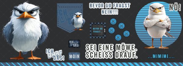 Bügelbildbogen * Möwe * 20x55cm