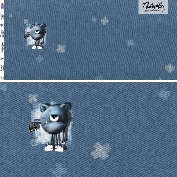1 Panel * Monster SINN blau - Jersey
