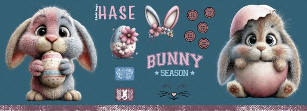 Bügelbildbogen * Bunny * 20x55cm