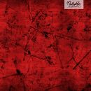 Reststück 95cm * Jeansdesign Grunge rot / schwarz * French Terry